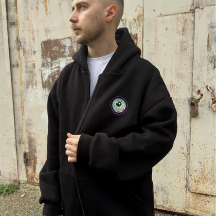 Черный зип худи Ever Secure